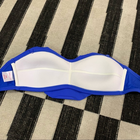 XHILARATION BY TARGET Royal Blue Strapless Ruffle Bikini Top Medium - Picture 4 of 10